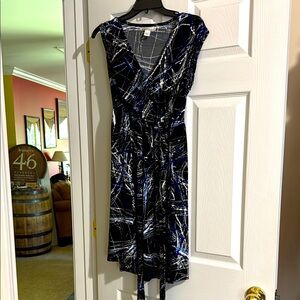 Kenneth Cole New York Black and White Asymmetrical Sheath Dress